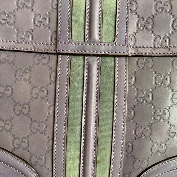 Gucci GG Embossed Guccissima Leather Treasure Bag Lavender Lock/Key Chain COA - Picture 14 of 15